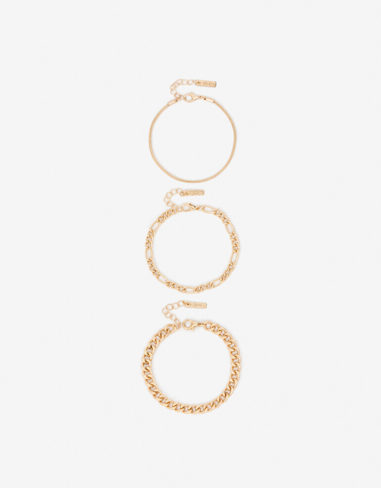Pulseras Flexibles Sets Metal Set De Pulseras De Metal - Dorado