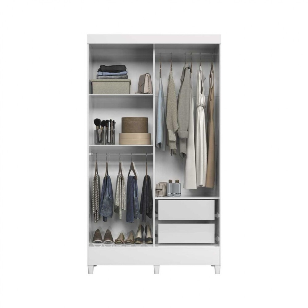 Ropero 2 puertas 2 cajones - Blanco - Linea FIT Ropero 2 puertas 2 cajones - Blanco - Linea FIT