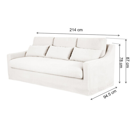 SOFÁ 3 CUERPOS TELA NATURAL-BEIGE SINGAPUR CRUDO