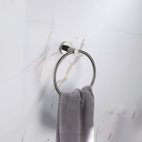 TOALLERO ARO METALICO DE BAÑO LINEA ROMA COLOR CROMO CROMO