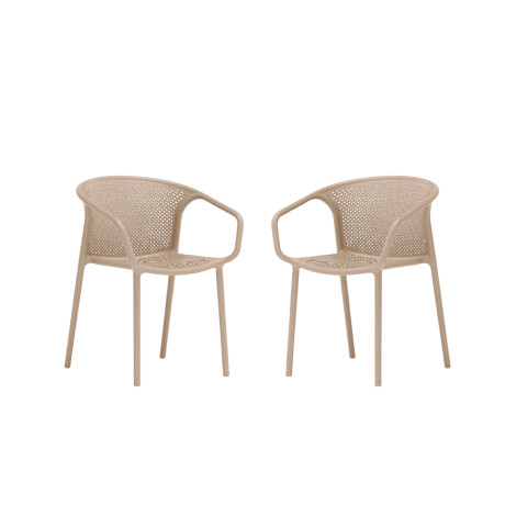 Set de 2 Sillas de jardin exterior diseño Taupe Set de 2 Sillas de jardin exterior diseño Taupe