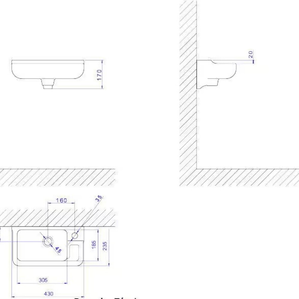 Bacha suspendida para pedestal rectangular 43x23,5 cm c/mesa blanca Deca Bacha Suspendida Para Pedestal Rectangular 43x23,5 Cm C/mesa Blanca Deca