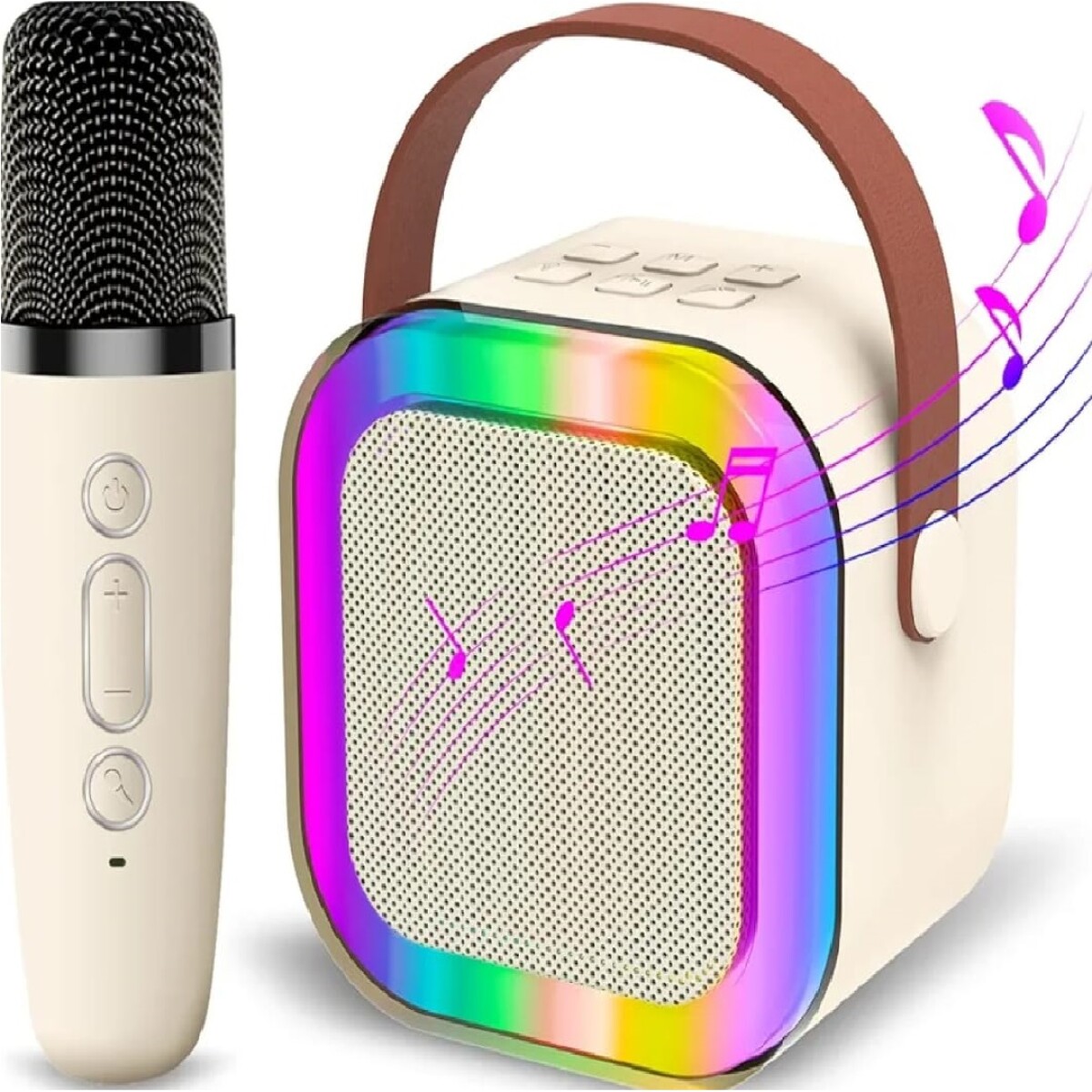 Parlante Karaoke Bluetooth Con Luces Led Y Micrófono 