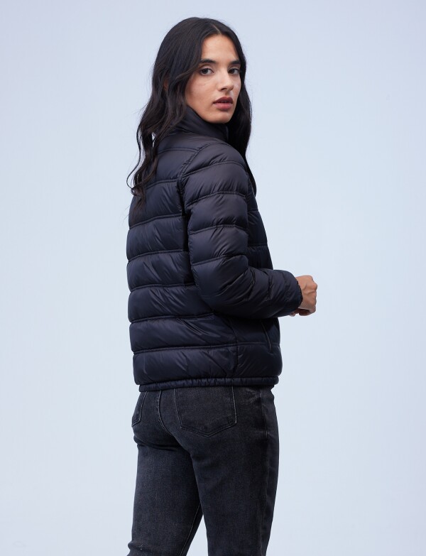 Campera Plumas Reversible NEGRO