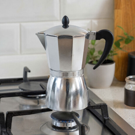 Cafetera aluminio tipo italiana 9 tazas color acero Plateado