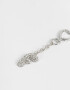 Llavero Glitter Llavero Y Charm Dije Letra "f" Strass - Plateado