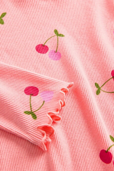 Remera Rib Toddler Niña Creamy Coral