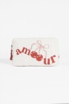 Estuche bordado amour crudo