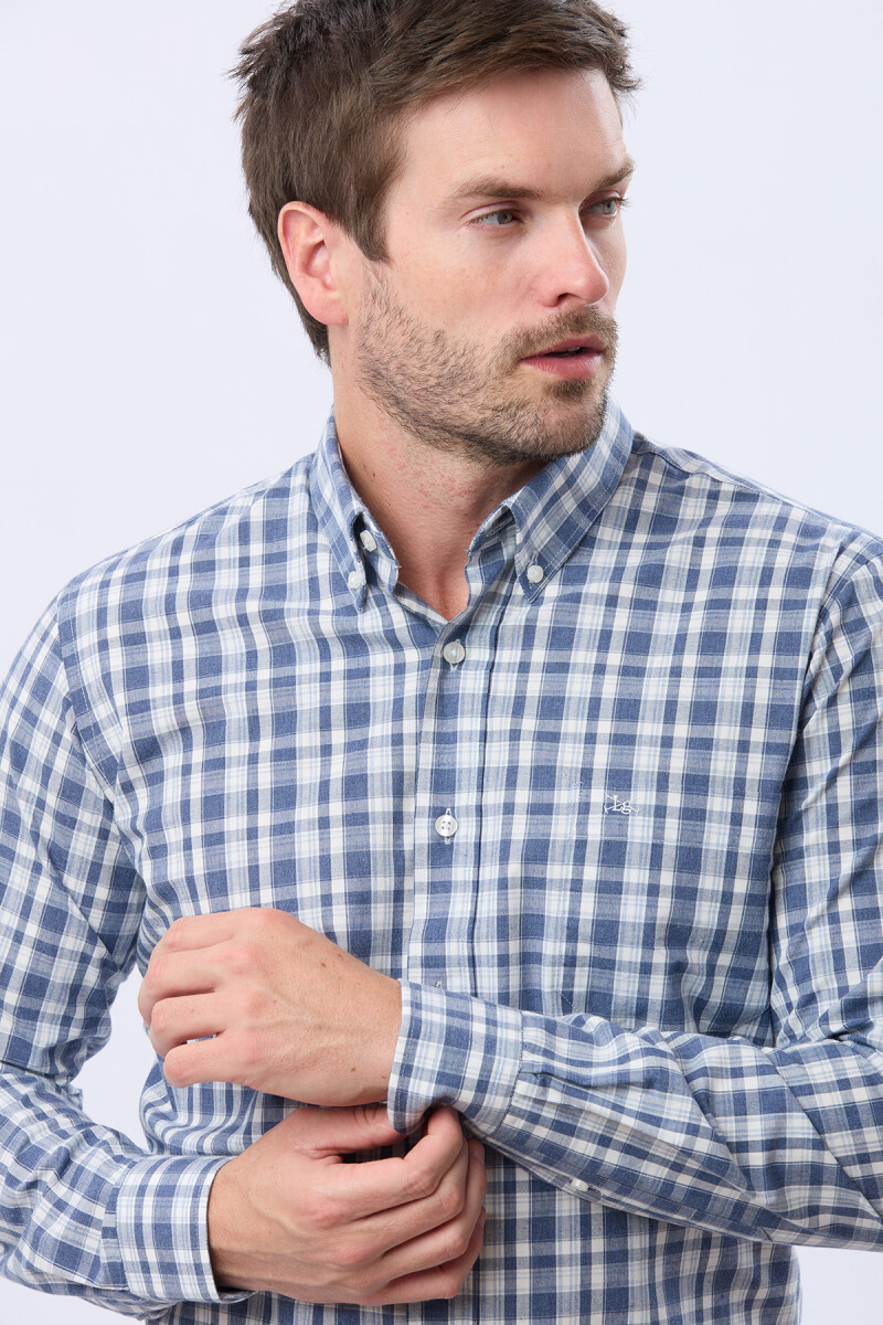 CAMISA A CUADROS - Azul 