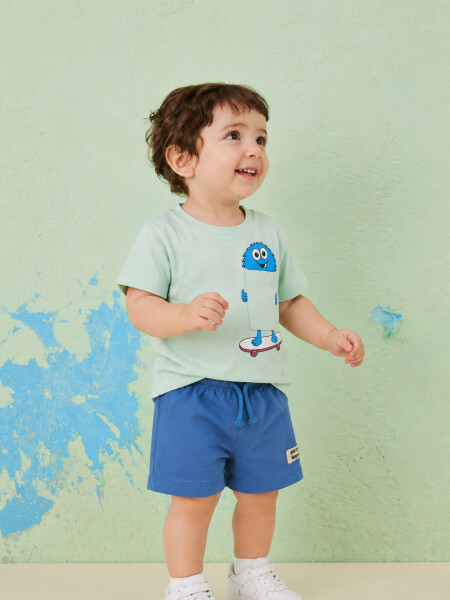 SHORT ENIF AZUL.