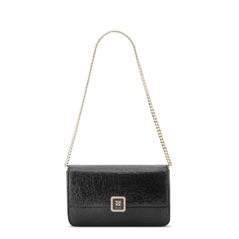 Blais Flap Shoulder Bag Black