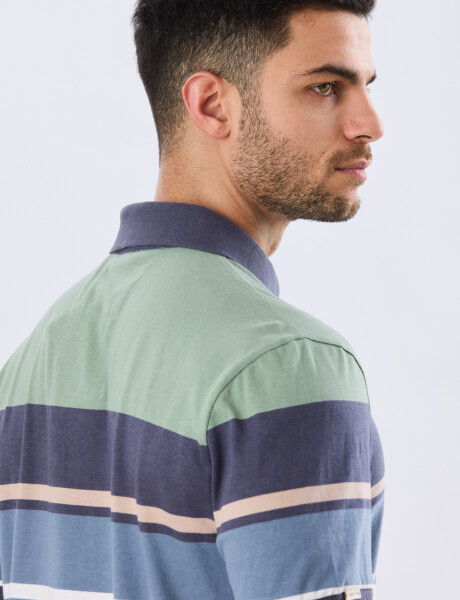 REMERA POLO RAYADA JERSEY Verde