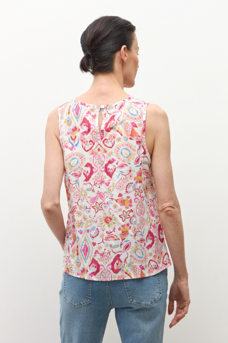 Blusa estampada paisley rojo