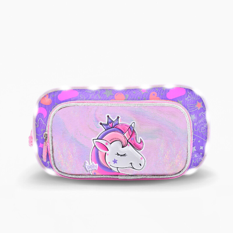 Cartuchera Footy Unicornio Bolsiillo Lila - Rosado