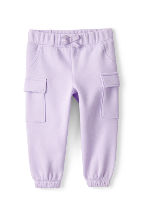 Set dos piezas de algodón, pantalón y canguro, púrpura Sin color