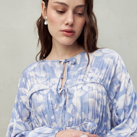 BLUSA BENNI PRINTED Azul Lavado