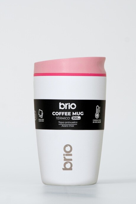 Vaso Térmico Brio Café Jarra Mug 350ml Acero Inoxidable Blanco