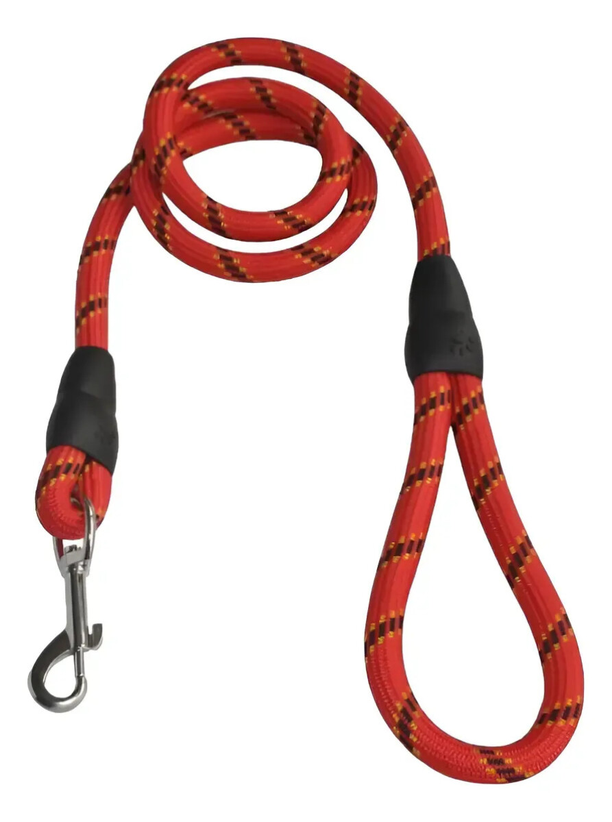 Correa Para Perro Largo Total 1.3 mts Refractaria - ROJO 