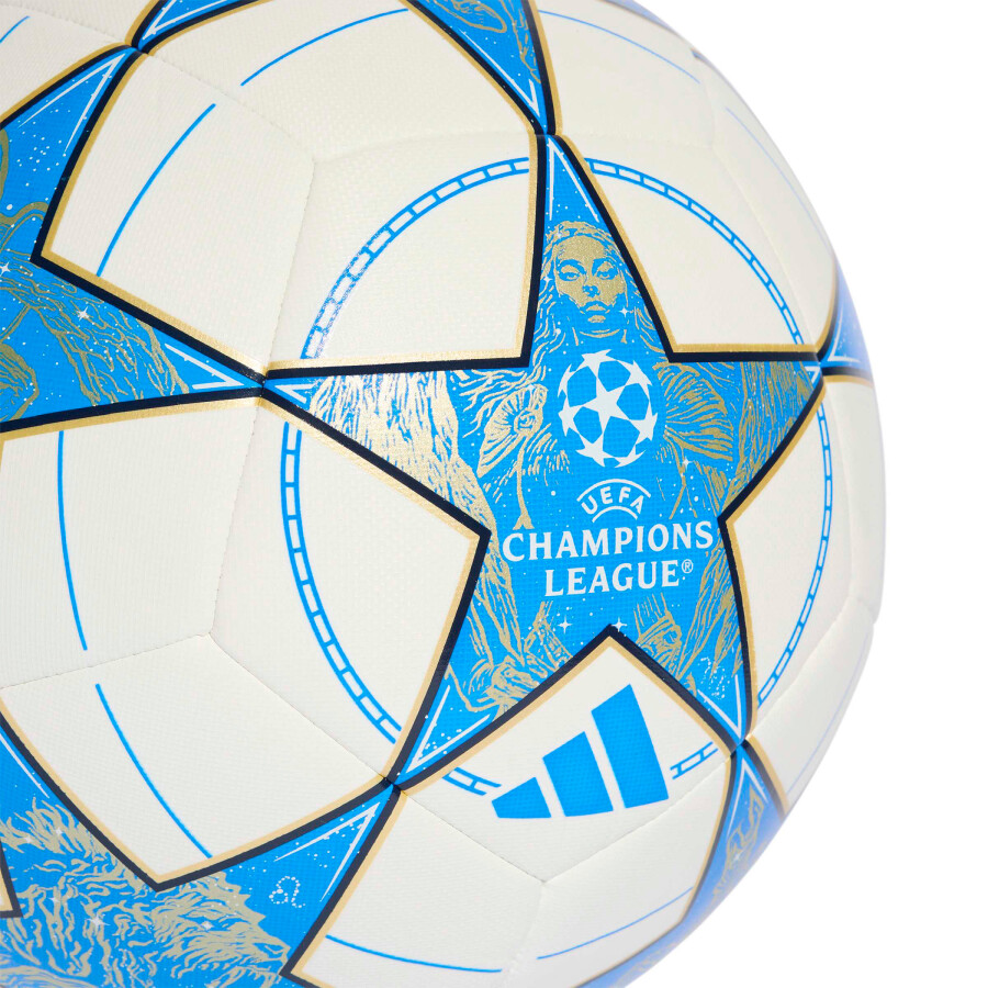 Pelota Adidas UCL Training 25/26 League Stage Blanco - Celeste - Dorado
