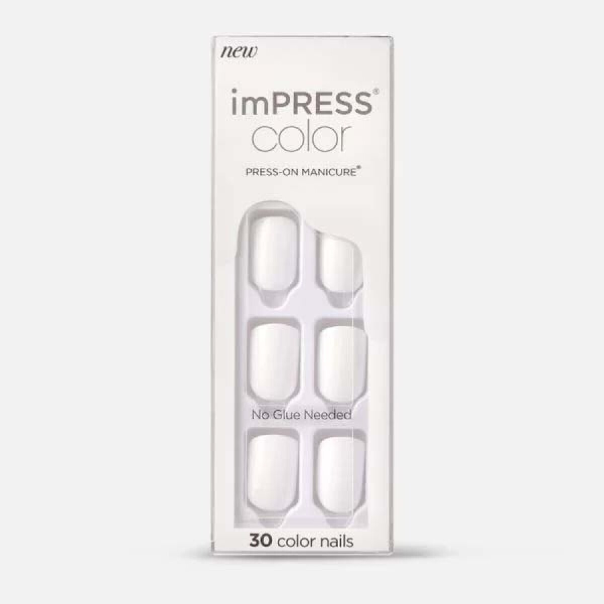 Uñas postizas autoadhesivas Impress - Blanco liso Frosting 