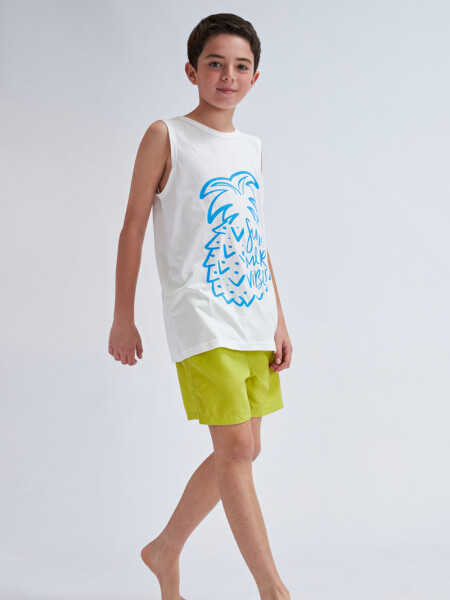 Camiseta sin mangas Summer- Blanco