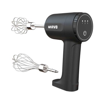Batidora de Mano 2 en 1 Marvo Recargable USB 3 Velocidades Variante Color Negro