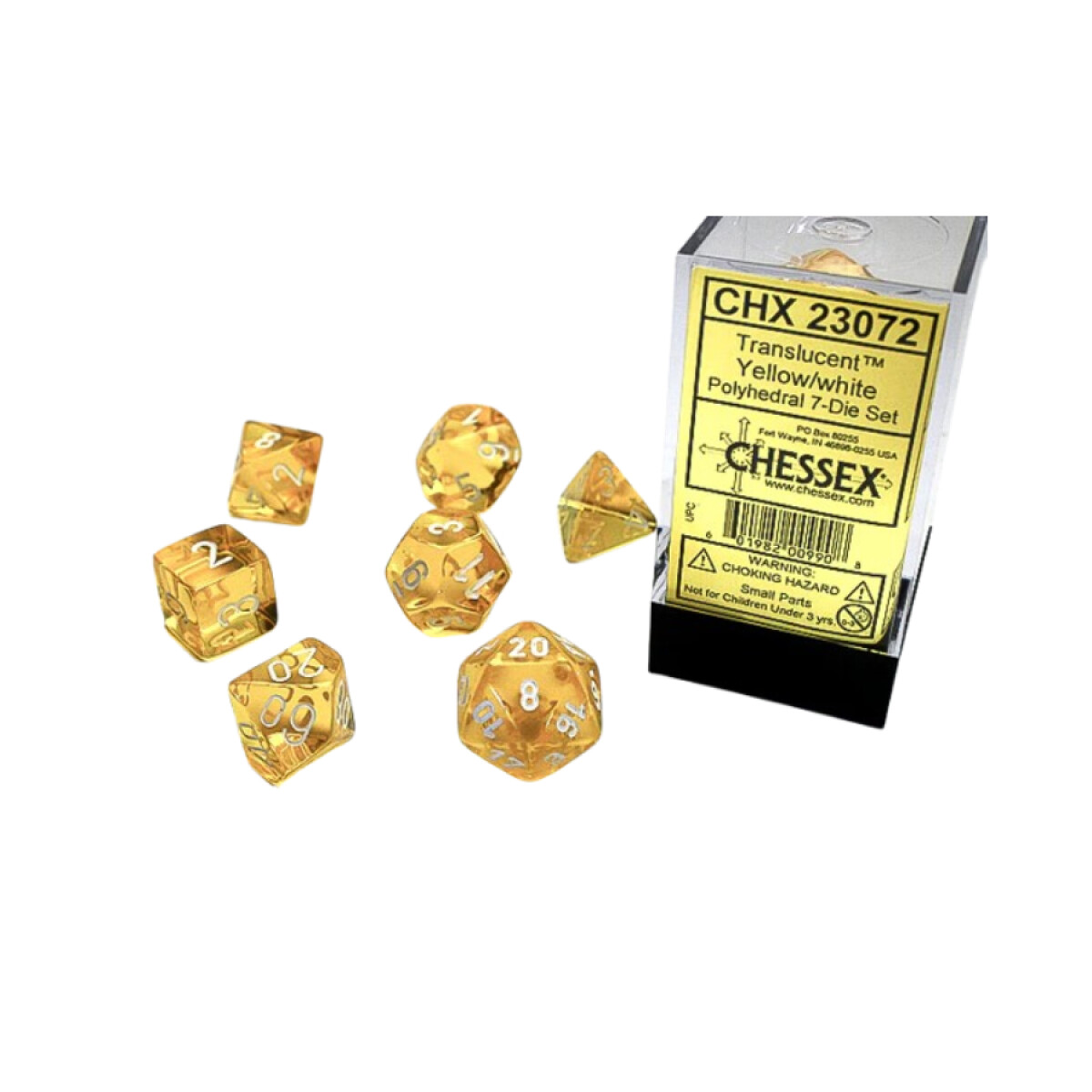 Set de 12 dados - yellow white 