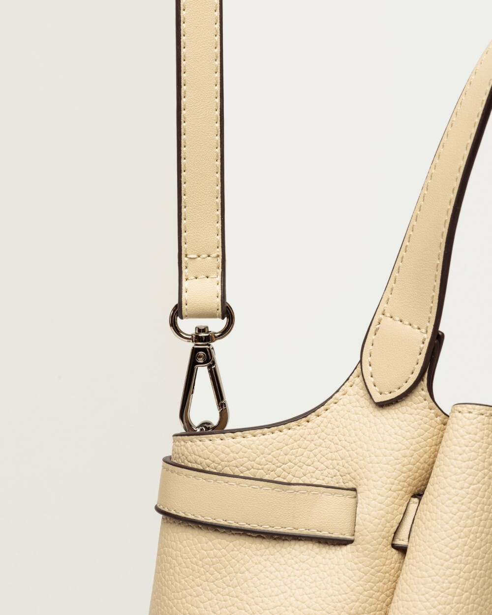 Cartera de mano Marble en efecto cuero graneado Natural