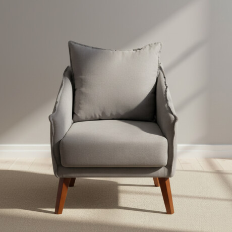 BUTACA TELA-Y-MADERA GRIS COLIN