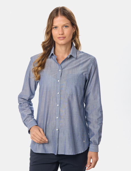 CAMISA HOLGADA A RAYAS Azul