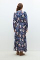 Maxi vestido estampa floral azul marino