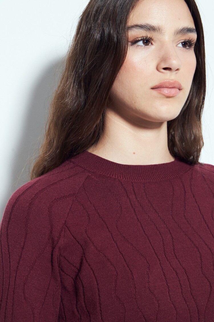 SWEATER MILA Bordó Merlot
