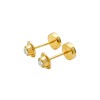Abridores Zirconia blanca-Oro 18k-Piedra Zirconia-AB9504 conpiedra