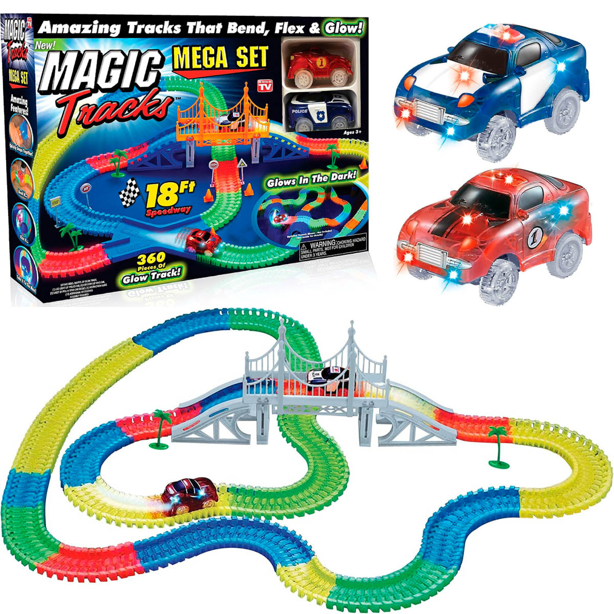 Pista De Autos Magic Tracks Flexible 360pcs 2 Autos El Rey del entretenimiento