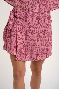 Skort Estampado Lurex Rosa