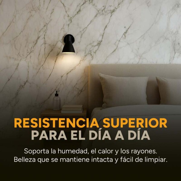 Placa PVC Símil Mármol 2,44 x 1,22 m Diseño Mármol Blanco Gris