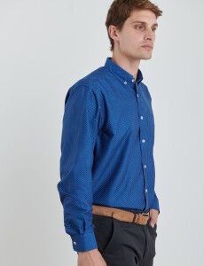 012617 CAMISA HARRINGTON LABEL Azul Piedra