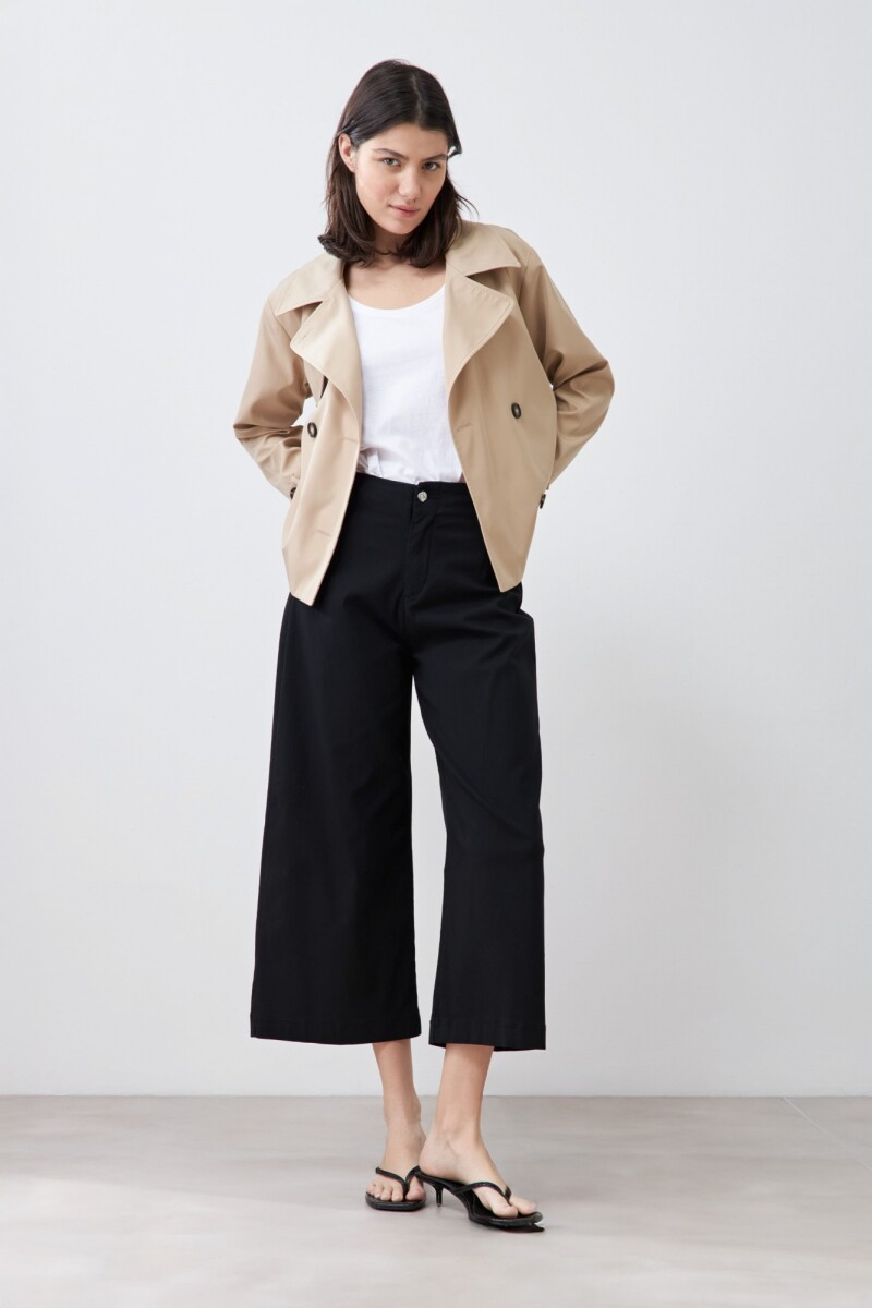 Pantalón culotte pierna ancha - negro 
