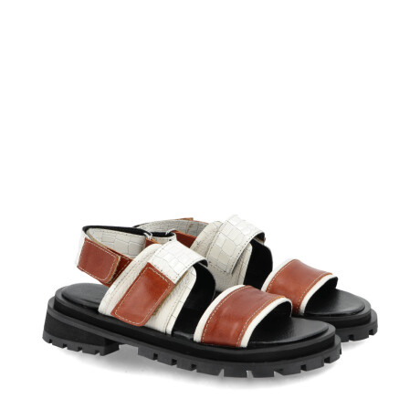 SANDALIAS CUERO BIBI MARRON