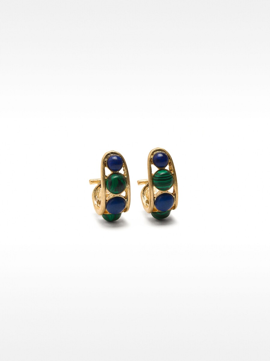 Aros Abiertos Con Piedras - multicolor 
