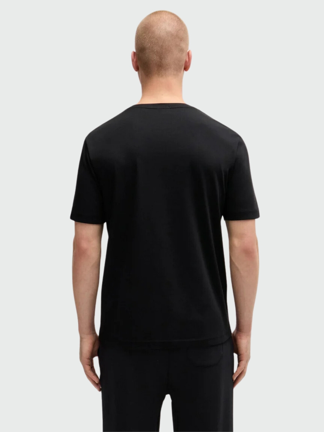 BOSS Camiseta de Algodón Interlock con Arte Estacional Negro