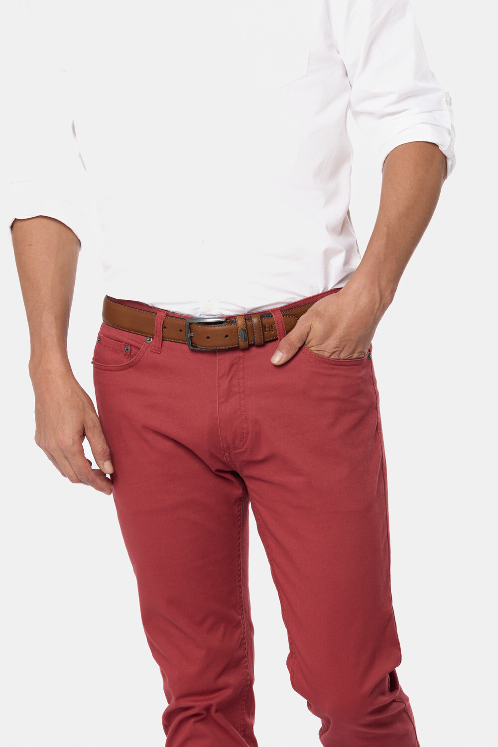 PANTALÓN 5 BOLSILLOS CON SPANDEX Bordeau