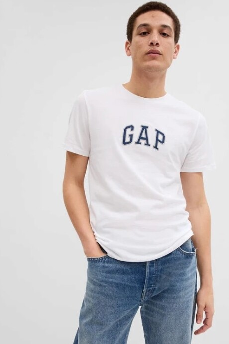 Remera Logo Gap Hombre Optic White