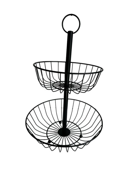 FRUTERO DOS NIVELES METAL D28x23CM NEGRO FRUTERO DOS NIVELES METAL D28x23CM NEGRO