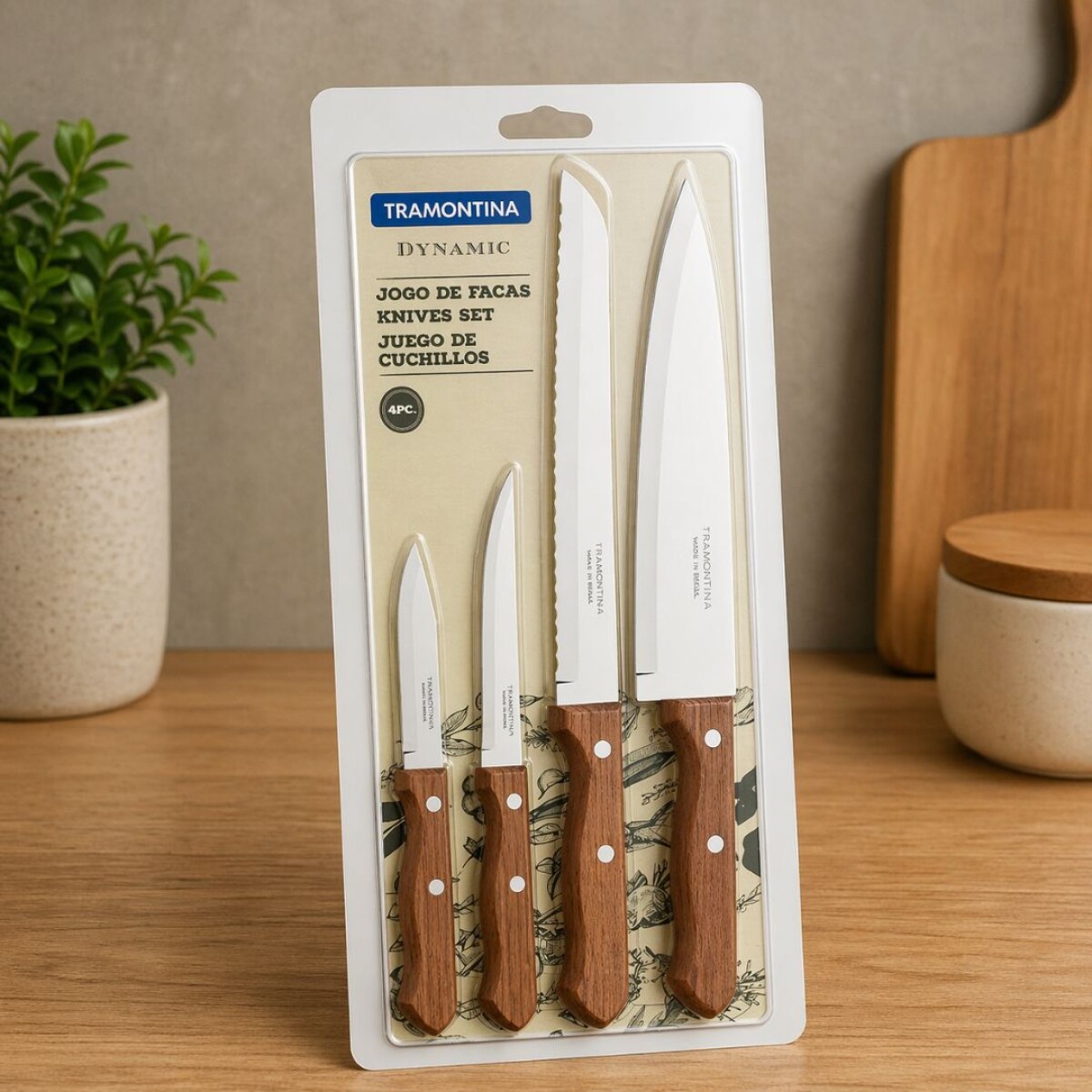 JUEGO DE CUCHILLOS X 4 PIEZAS TRAMONTINA 
