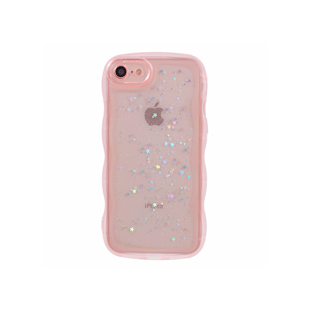 Protector iPhone 7/8 diseño estrellas brillantes color rosa 
