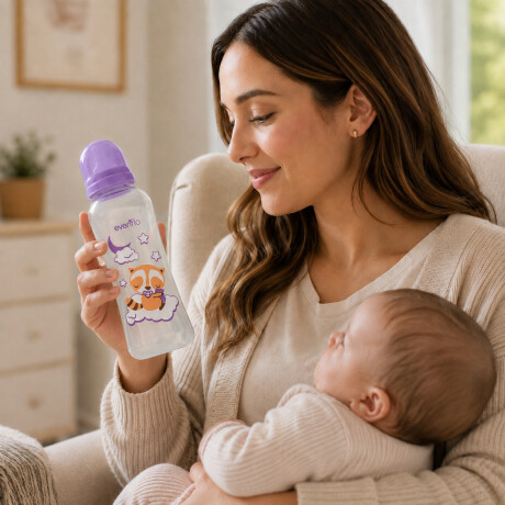 Mamadera Evenflo Dreams Bebés 3-12M 240Ml Tetina Flujo Medio Lila