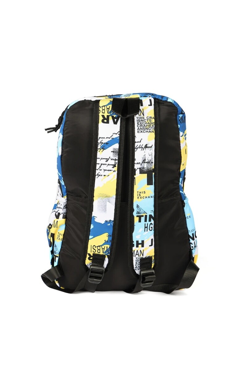 Mochila nylon estampada Azul claro