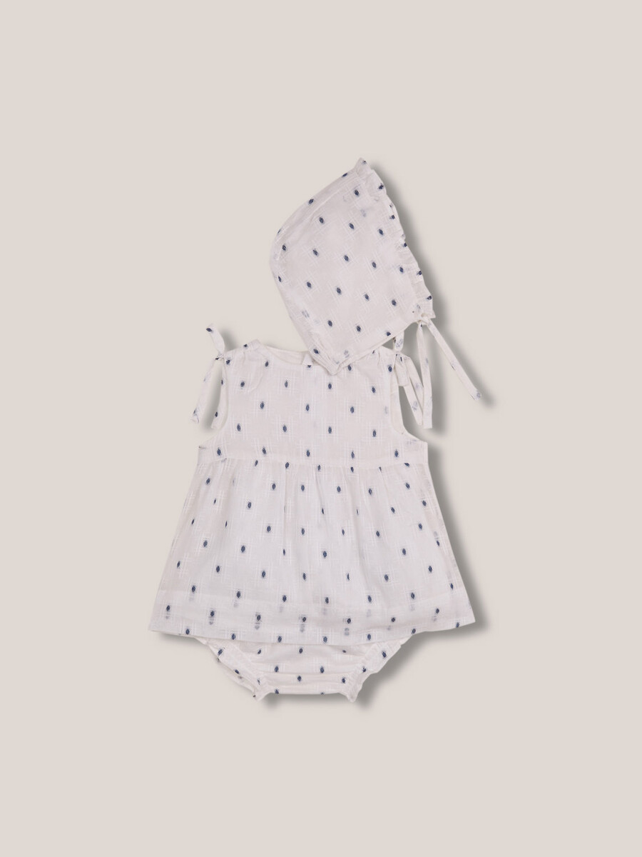 Conjunto De Vestido Dobby Blanco