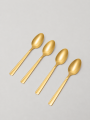 Cuchara Asher Para Café Set 4un,dorado Brillante Color Unico